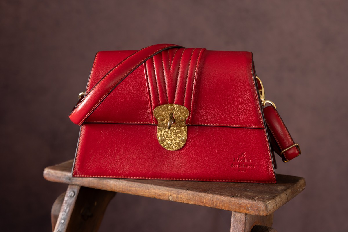 Lucie Fer Sac à main en cuir rouge