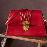 Lucie Fer Sac à main en cuir rouge